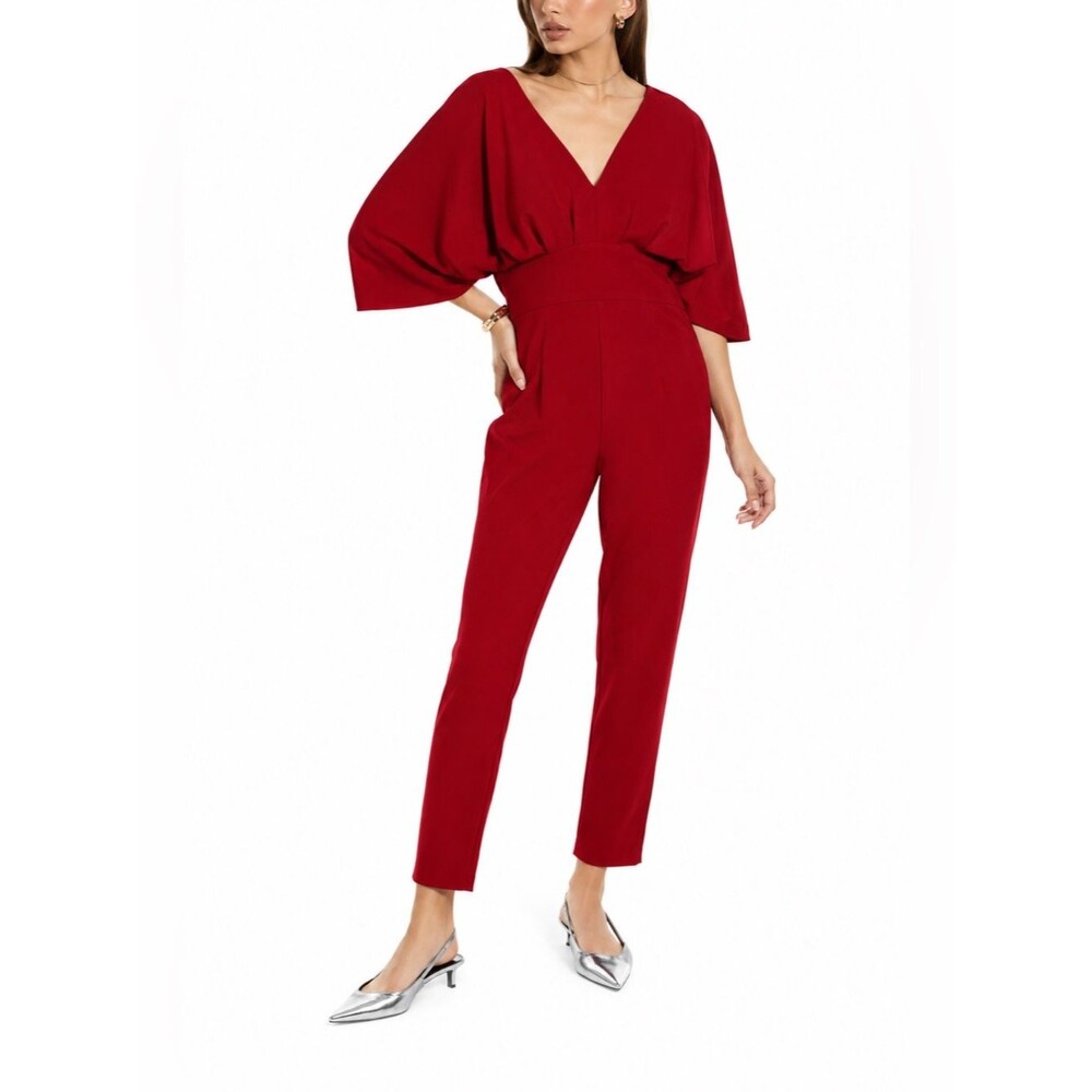 Alexia Admor Red Batwing Sleeve Jumpsuit Size Small
